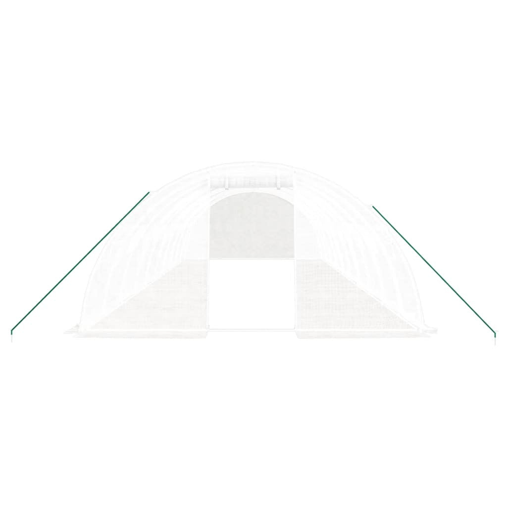 Tunnelväxthus med stålram, vitt, 40 m², 10x4x2 m