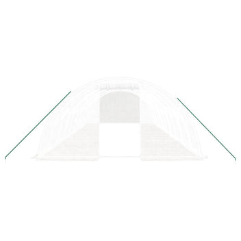 Tunnelväxthus med stålram, vitt, 40 m², 10x4x2 m