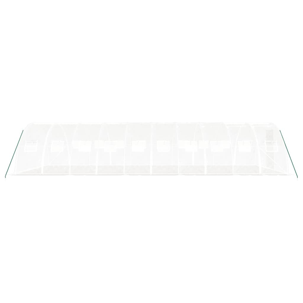 Tunnelväxthus med stålram, vitt, 40 m², 10x4x2 m