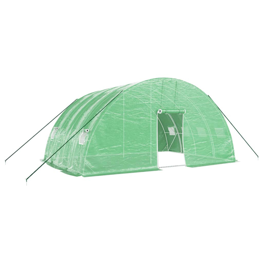 Tunnelikasvihuone teräsrungolla vihreä 24 m² 6x4x2,85 m