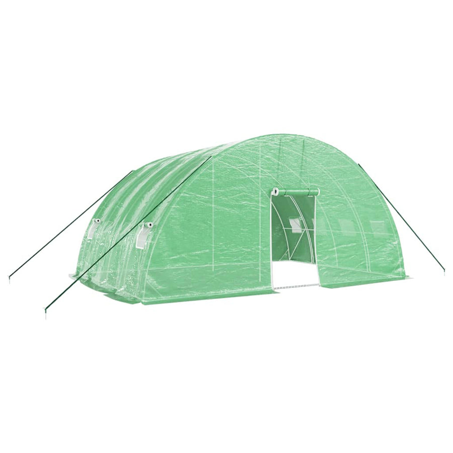 Tunnelikasvihuone teräsrungolla vihreä 24 m² 6x4x2,85 m