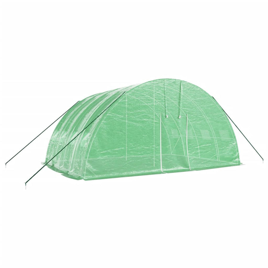 Tunnelikasvihuone teräsrungolla vihreä 24 m² 6x4x2,85 m
