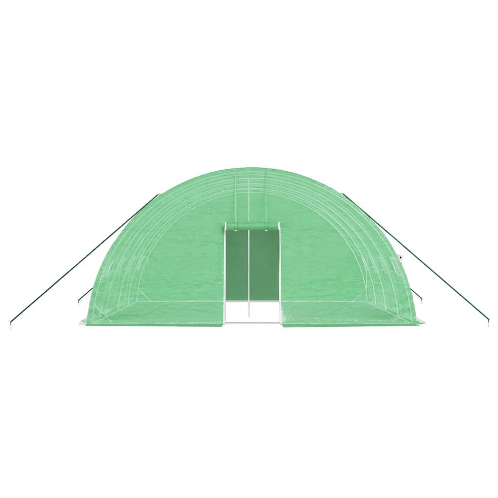 Tunnelväxthus med stålram, grönt, 24 m², 6x4x2,85 m