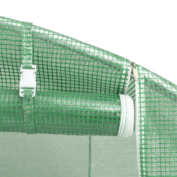 Tunnelväxthus med stålram, grönt, 24 m², 6x4x2,85 m