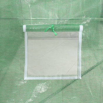Tunnelväxthus med stålram, grönt, 24 m², 6x4x2,85 m