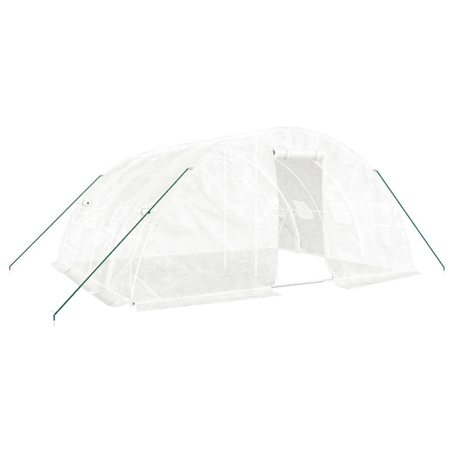 Tunnelväxthus med stålram, vitt, 20 m², 5x4x2,3 m
