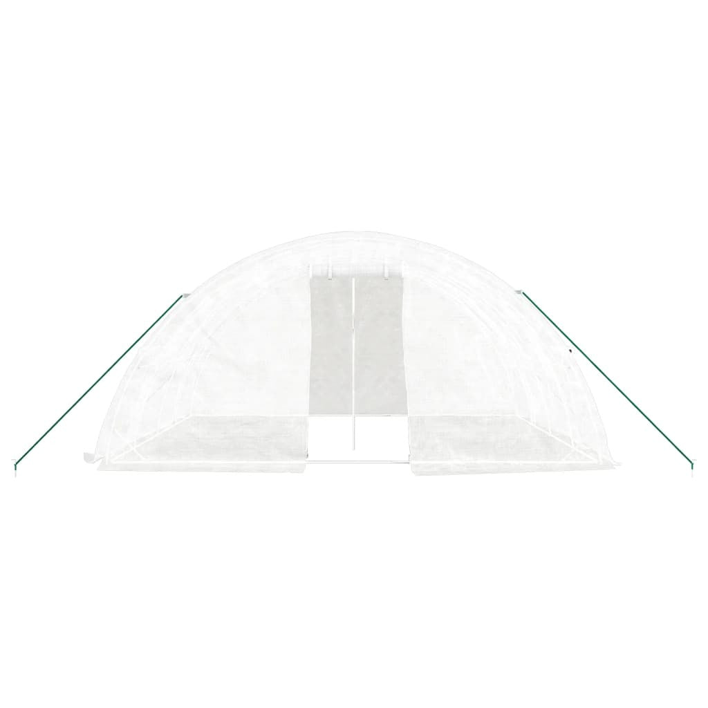 Tunnelväxthus med stålram, vitt, 20 m², 5x4x2,3 m