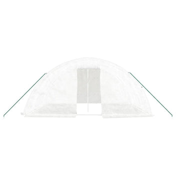Tunnelväxthus med stålram, vitt, 20 m², 5x4x2,3 m