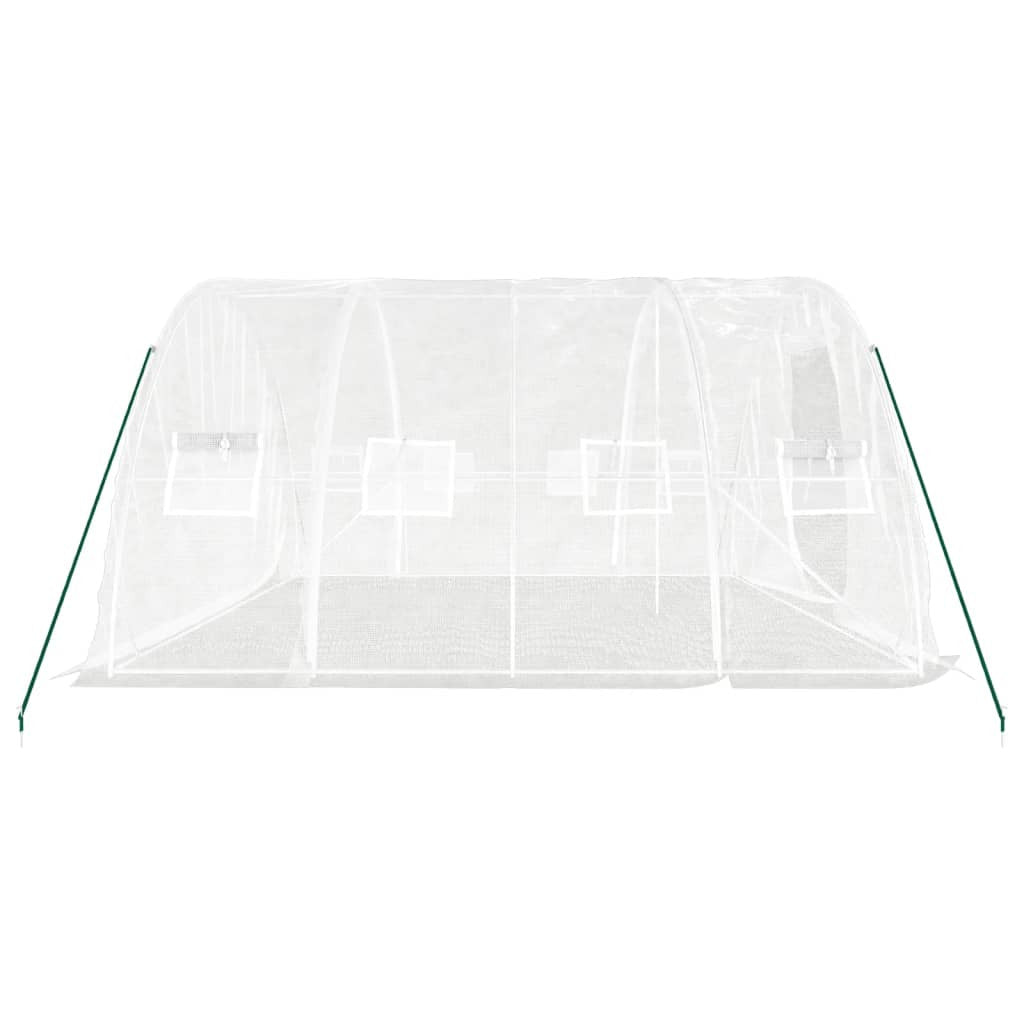 Tunnelväxthus med stålram, vitt, 20 m², 5x4x2,3 m
