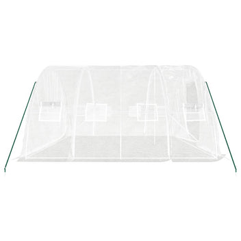 Tunnelväxthus med stålram, vitt, 20 m², 5x4x2,3 m