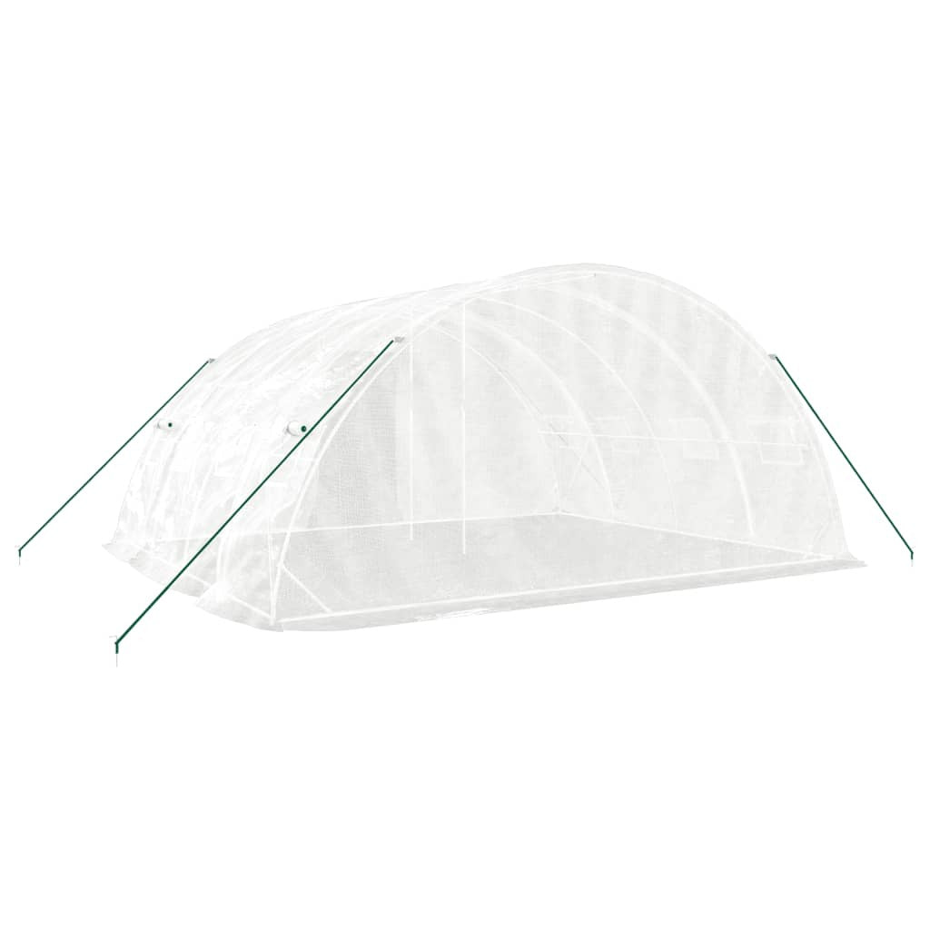 Tunnelväxthus med stålram, vitt, 20 m², 5x4x2,3 m