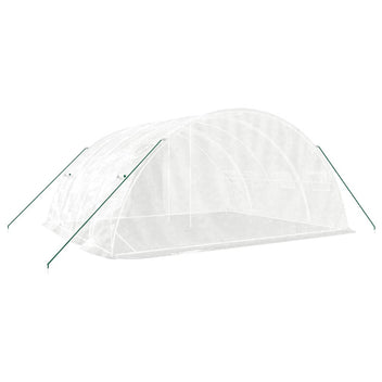 Tunnelväxthus med stålram, vitt, 20 m², 5x4x2,3 m