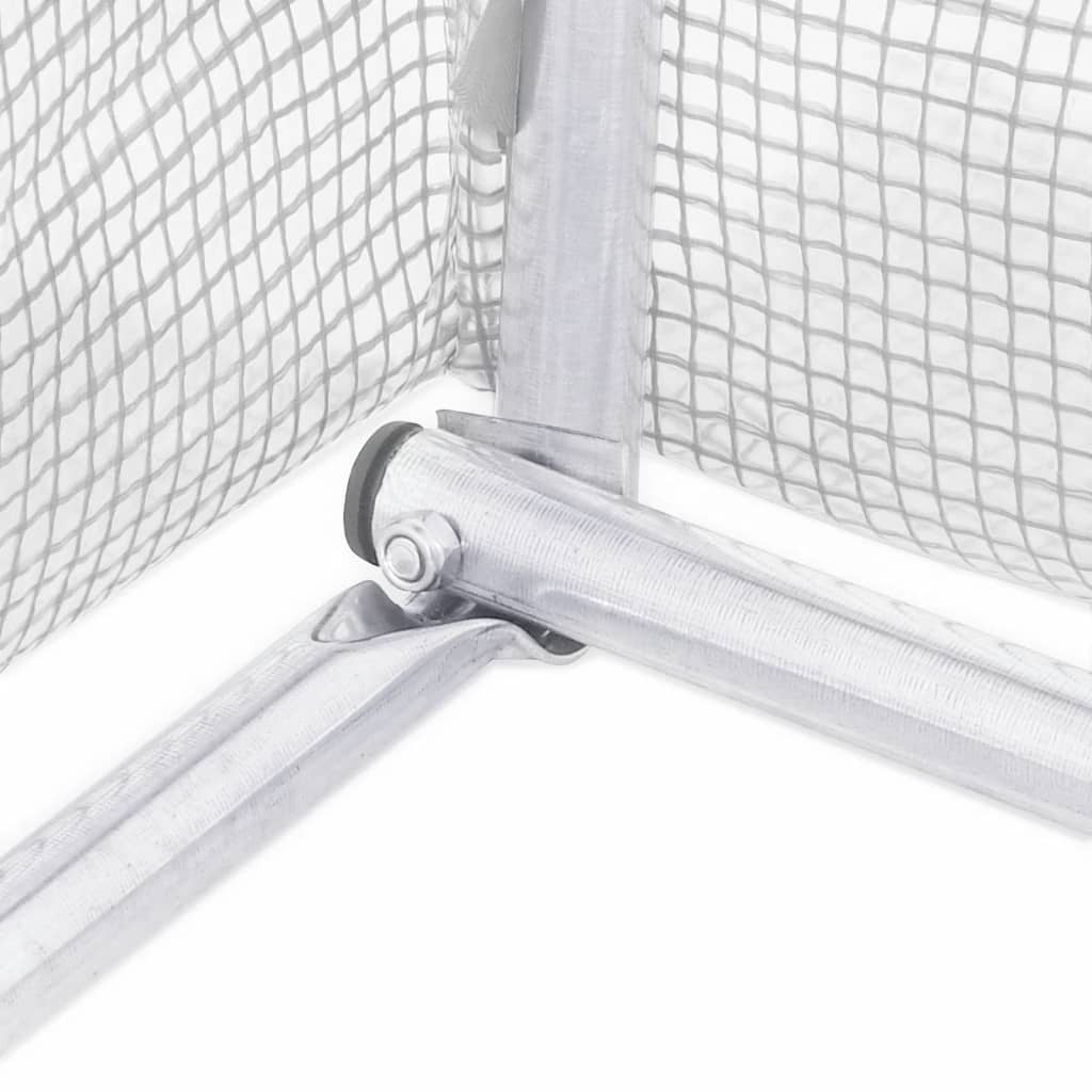 Tunnelväxthus med stålram, vitt, 20 m², 5x4x2,3 m