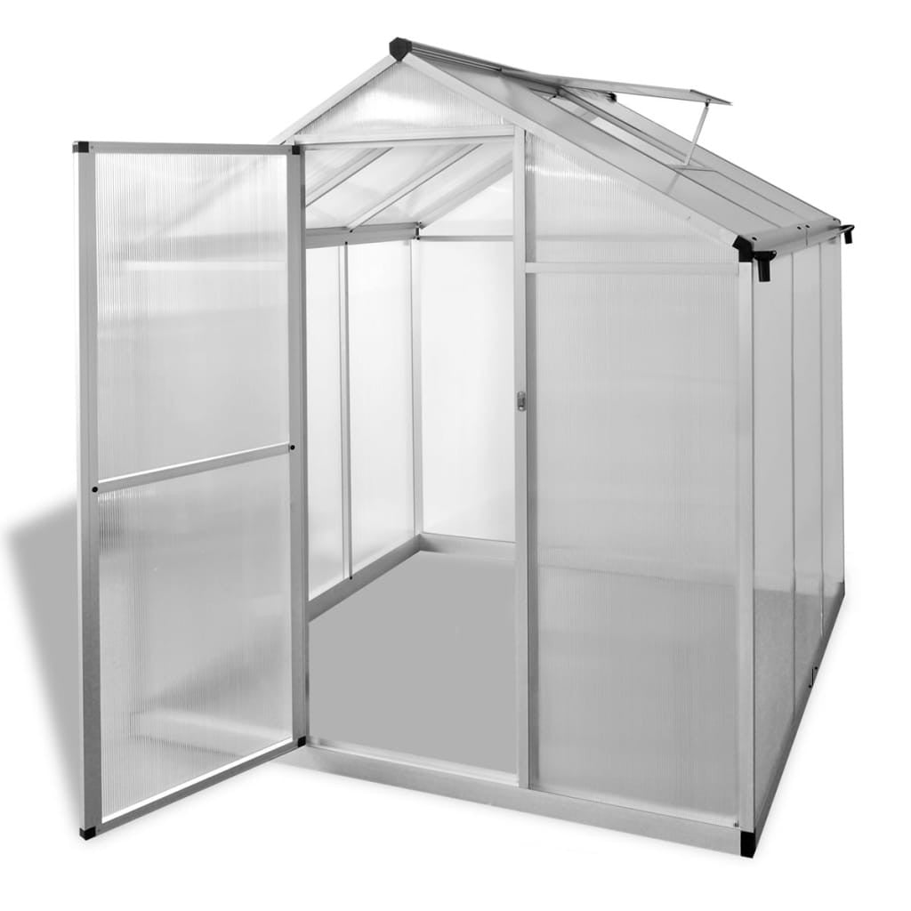 Växthus med förstärkt aluminiumram, 3,46 m²