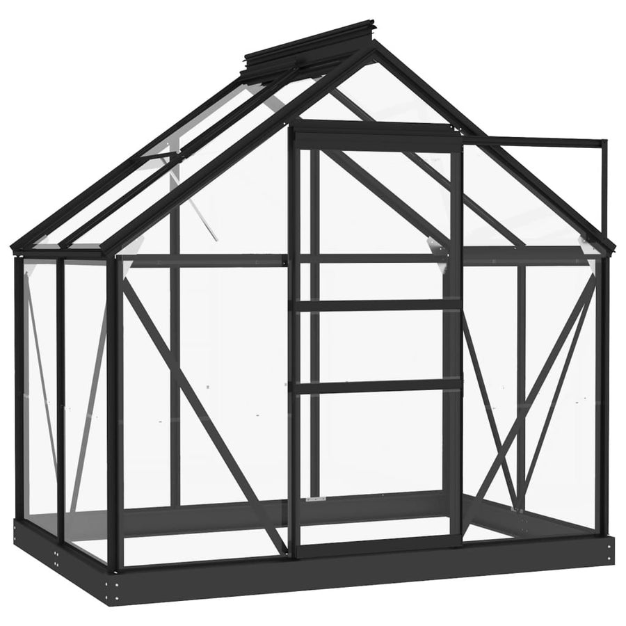 Glasväxthus antracit 155x103x191 cm aluminium