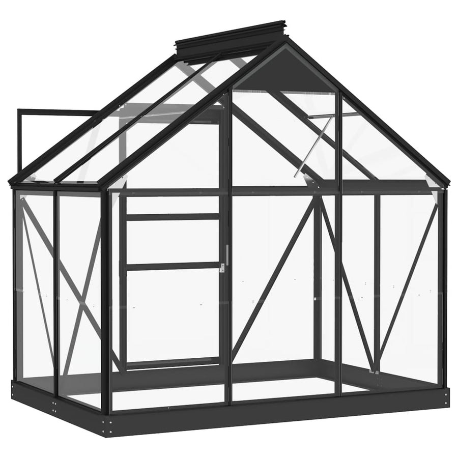 Glasväxthus antracit 155x103x191 cm aluminium