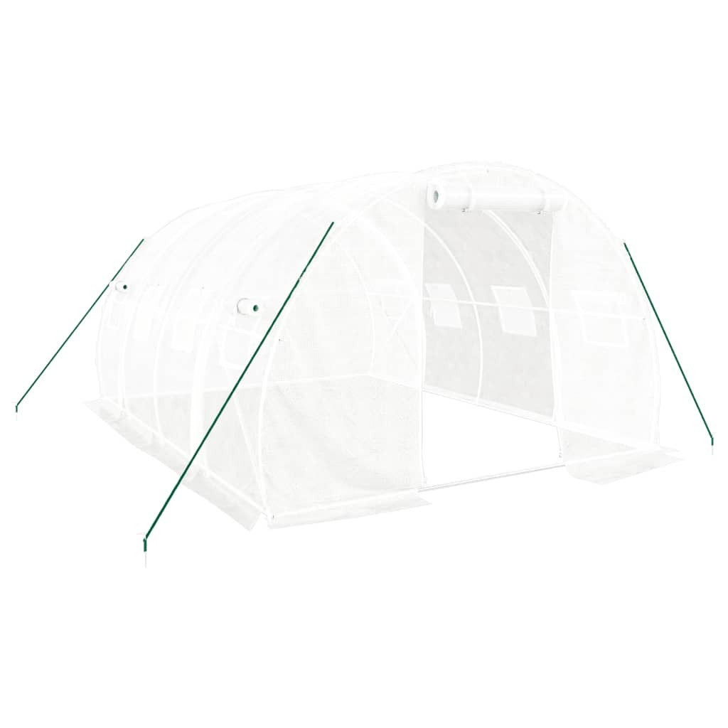 Tunnelikasvihuone teräsrungolla valkoinen 12 m² 4x3x2 m