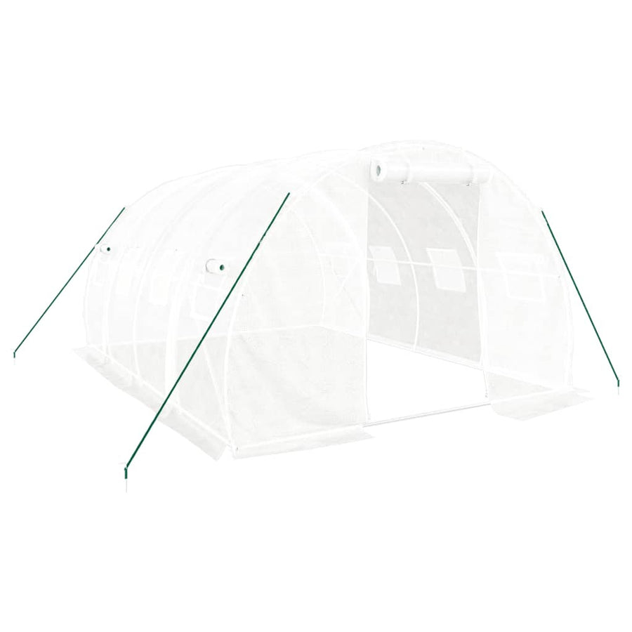 Tunnelväxthus med stålram, vitt, 12 m², 4x3x2 m