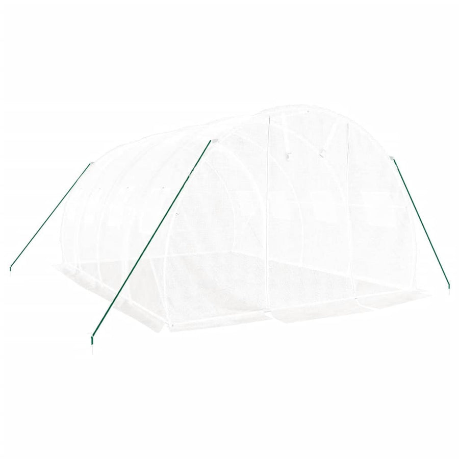 Tunnelväxthus med stålram, vitt, 12 m², 4x3x2 m