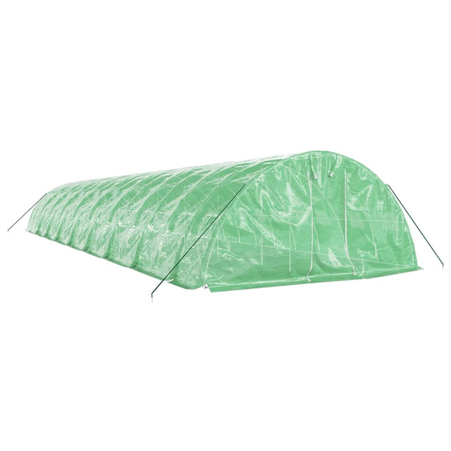 Tunnelväxthus med stålram, grönt, 90 m², 18x5x2,3 m