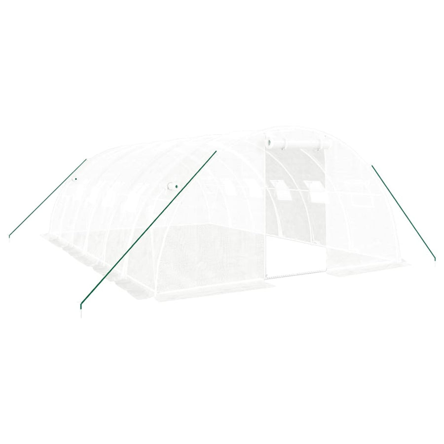 Tunnelväxthus med stålram, vitt, 24 m², 6x4x2 m