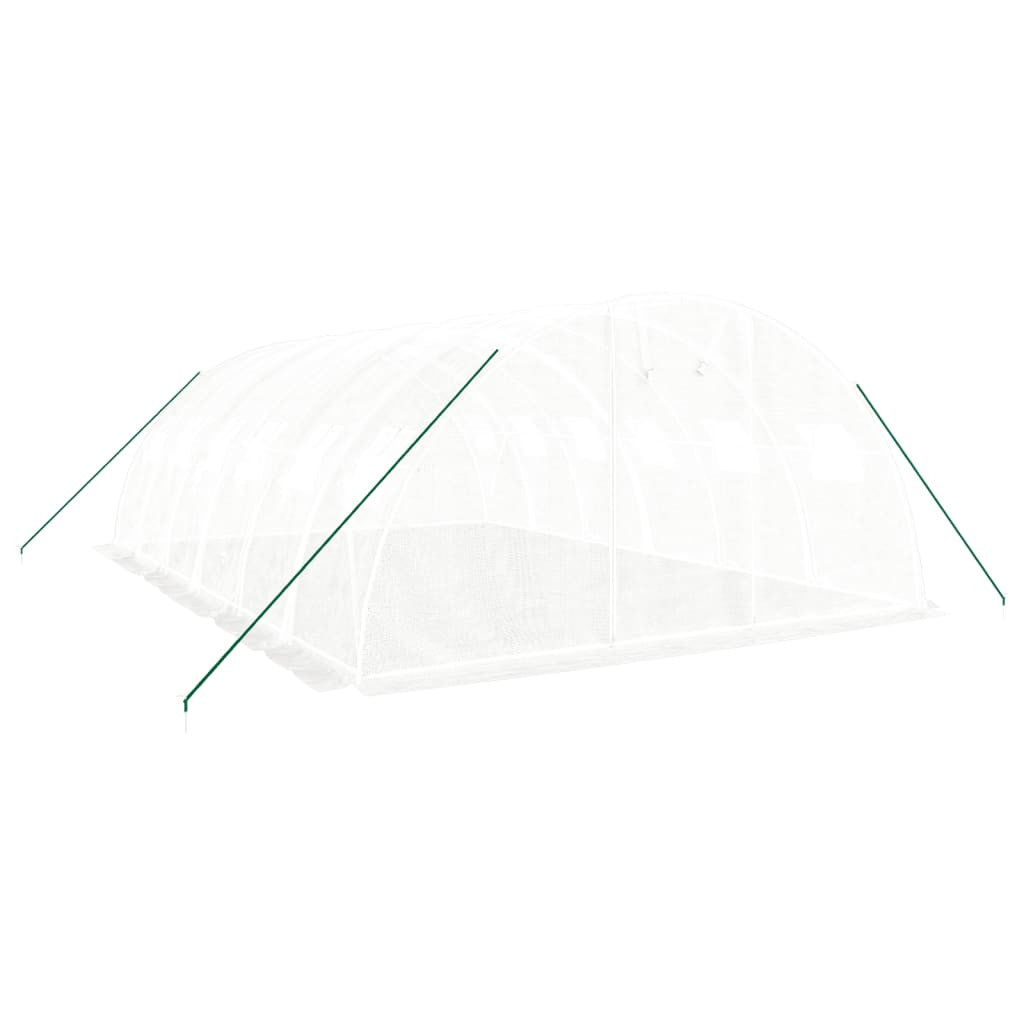 Kasvihuone teräsrungolla valkoinen 24 m² 6x4x2 m