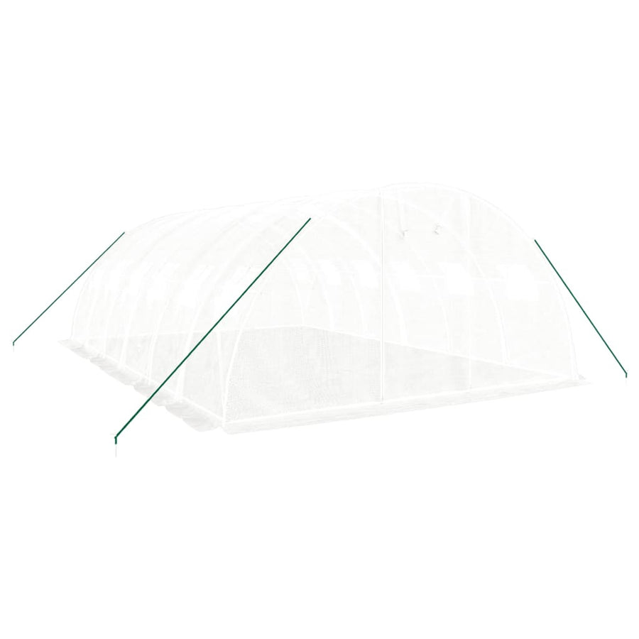 Tunnelväxthus med stålram, vitt, 24 m², 6x4x2 m