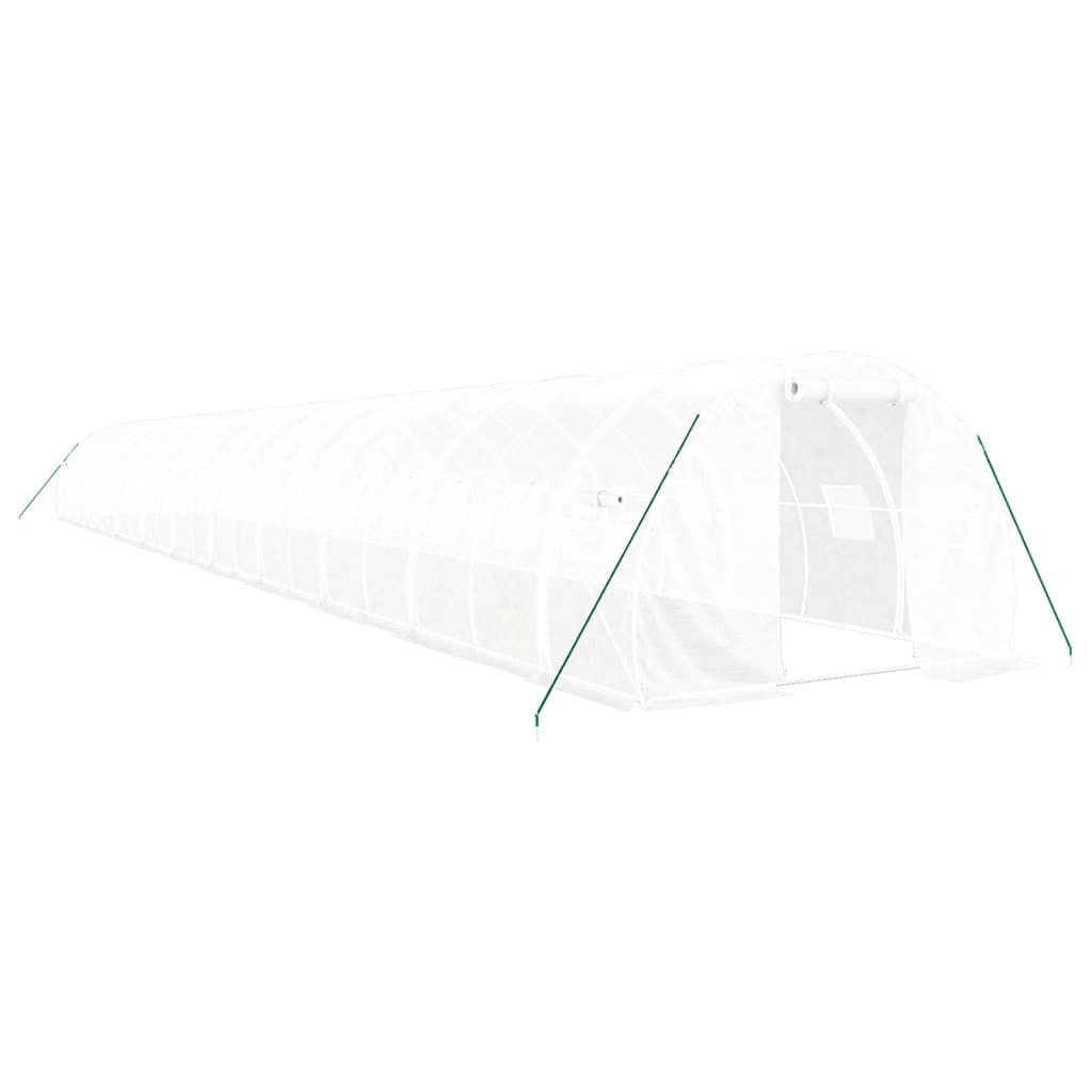 Tunnelikasvihuone teräsrungolla valkoinen 66 m² 22x3x2 m