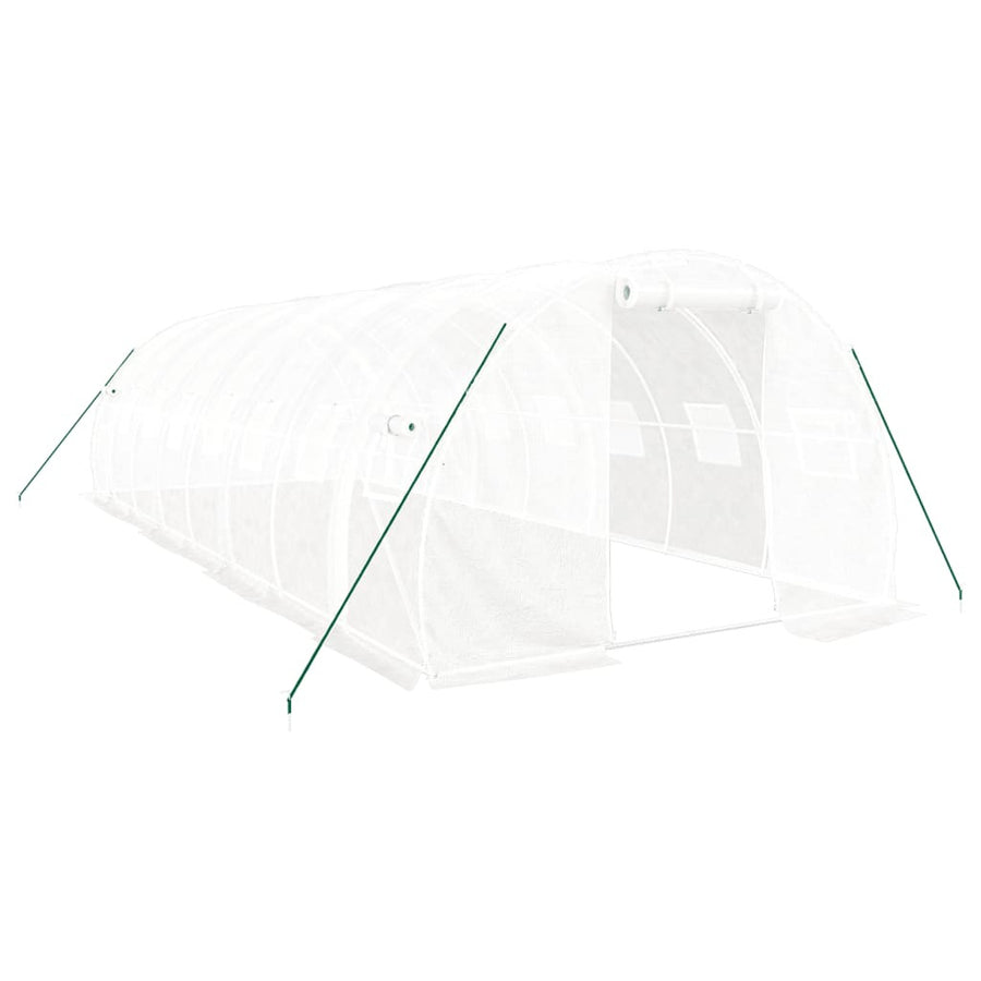 Tunnelväxthus med stålram, vitt, 24 m², 8x3x2 m