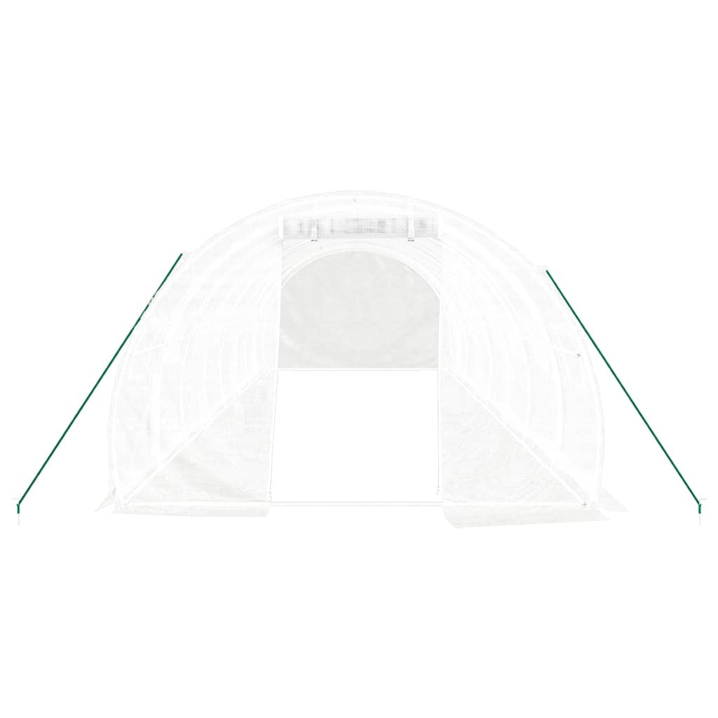 Kasvihuone teräsrungolla valkoinen 24 m² 8x3x2 m