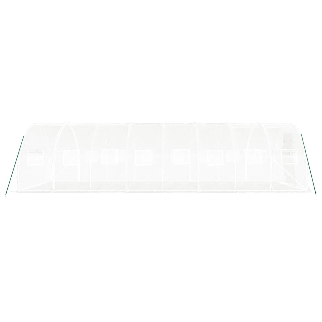 Kasvihuone teräsrungolla valkoinen 24 m² 8x3x2 m