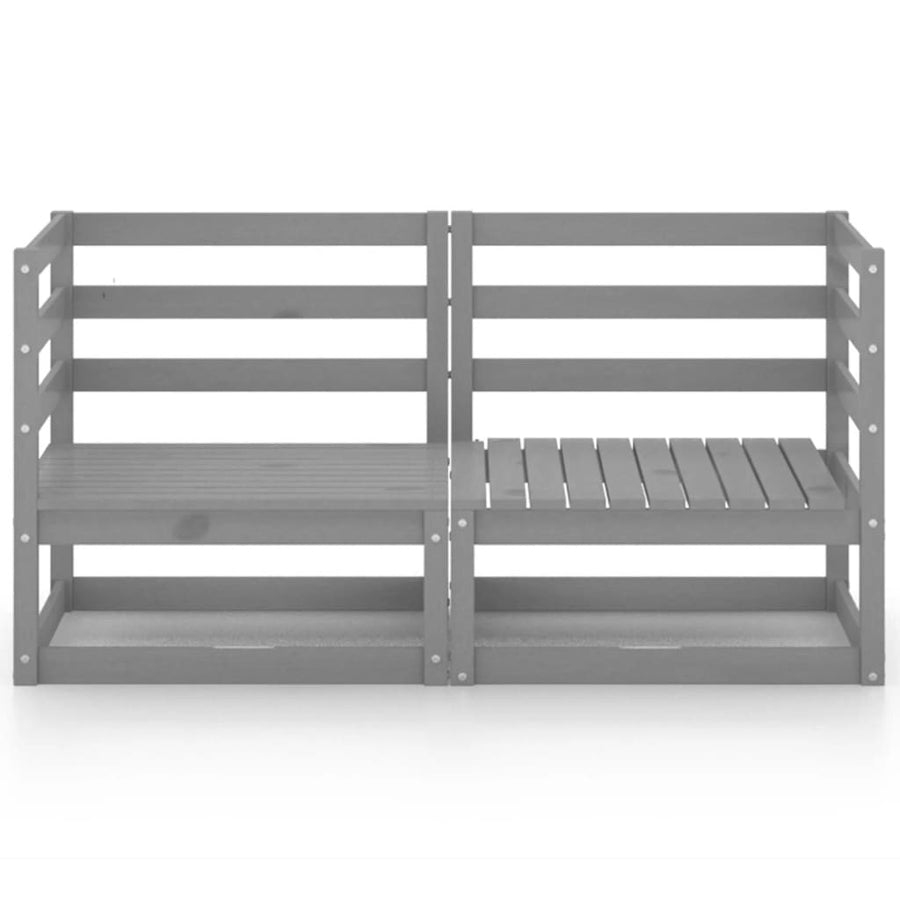 2-sits trädgårdssoffa, grå, massiv furu