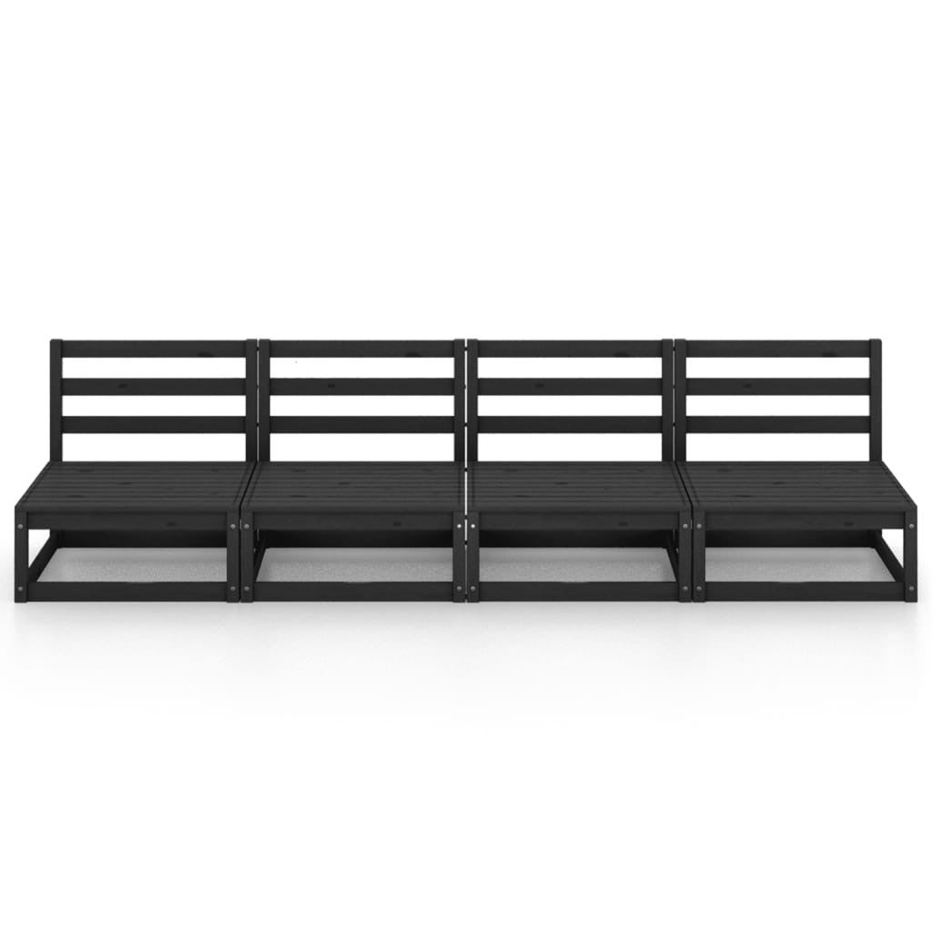 4-istuttava Puutarhasohva musta täysi mänty