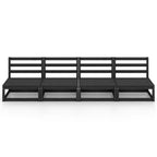 4-istuttava Puutarhasohva musta täysi mänty