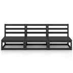 3-istuttava Puutarhasohva musta täysi mänty