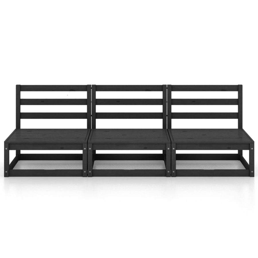 3-sits trädgårdssoffa, svart, massiv furu
