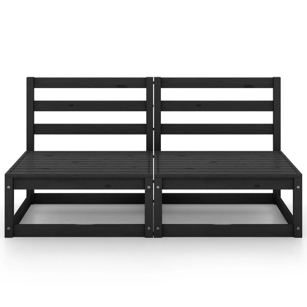 2-istuttava Puutarhasohva musta täysi mänty