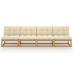 3076389 4-istuttava Puutarhasohva tyynyillä täysi mänty