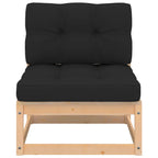 3-osainen Puutarhasohvasarja tyynyillä täysi mänty