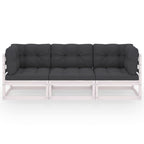 3-istuttava Puutarhasohva tyynyillä täysi mänty