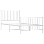 Metallinen sängynrunko päädyillä valkoinen 90x200 cm