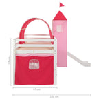 Lasten parvisängyn runko, liukumäki ja tikapuut mänty 208x230cm