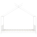 Lasten sängynrunko valkoinen täysi mänty 80x160 cm
