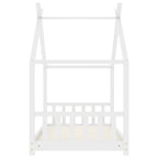 Lasten sängynrunko valkoinen täysi mänty 80x160 cm