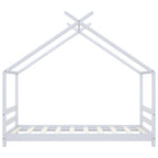 Lasten sängynrunko valkoinen täysi mänty 80x160 cm