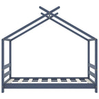 Lasten sängynrunko harmaa täysi mänty 70x140 cm