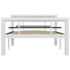 Sängynrunko valkoinen ja musta metalli 100x200 cm