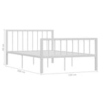 Sängynrunko valkoinen metalli 120x200 cm