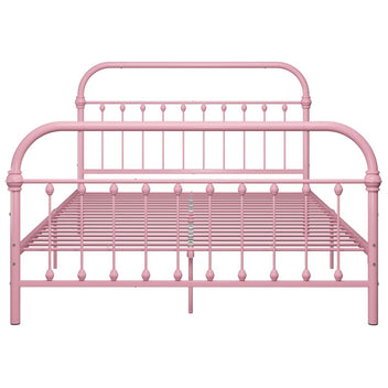 Sängram, rosa metall, 140x200 cm
