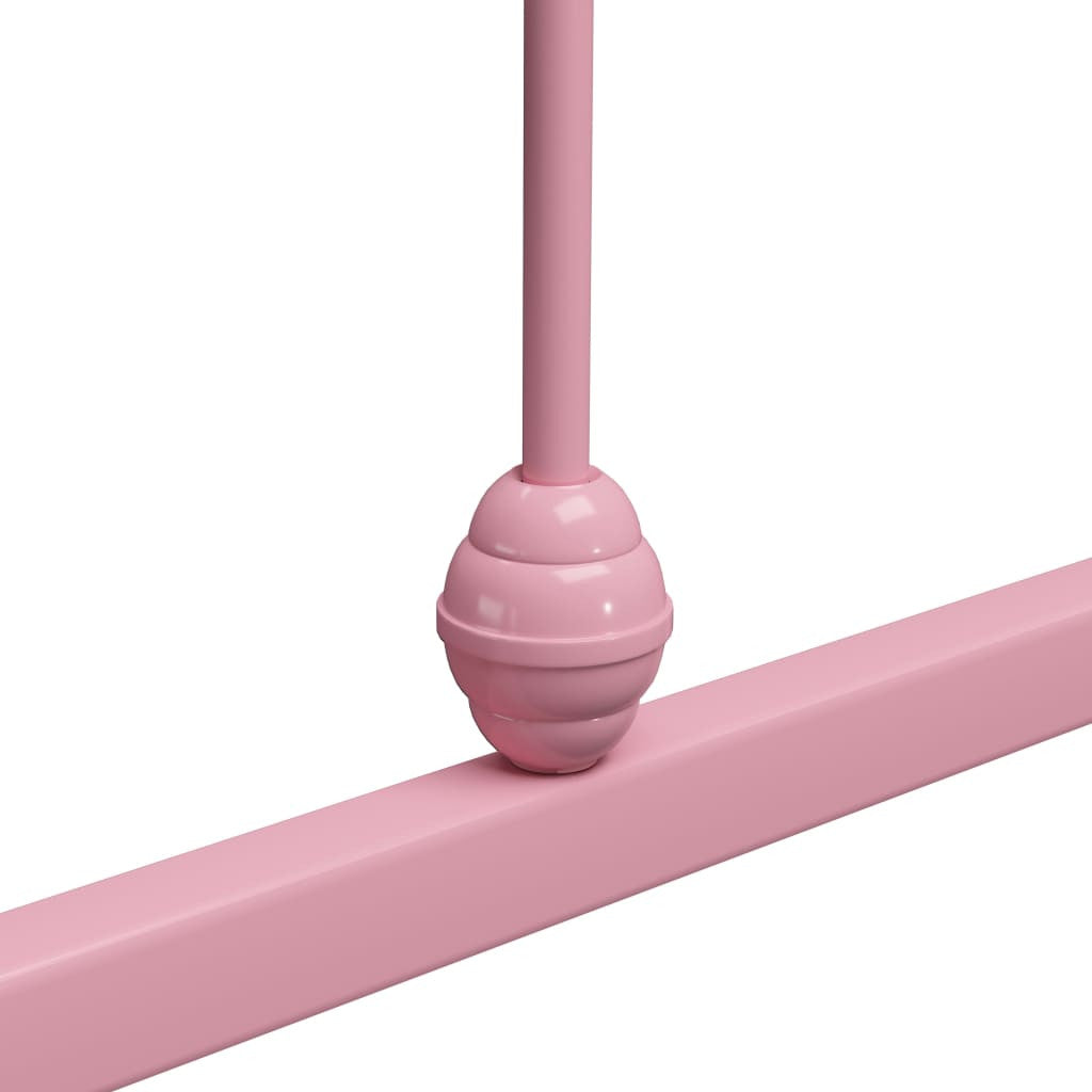 Sängram, rosa metall, 140x200 cm